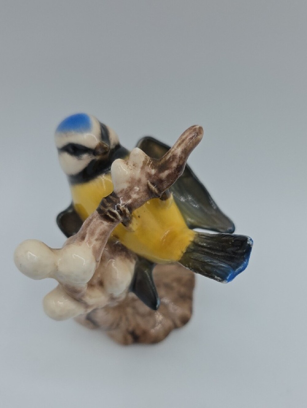 Goebel Blue and Yellow Ceramic Titmouse Figurine - Picture 6 of 8